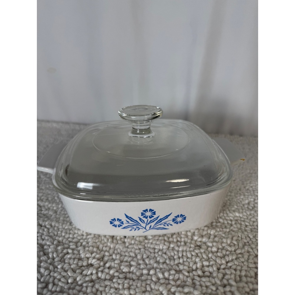 Corning Ware Cornflower Blue Set of 2 Casserole Dish with Lid P-1 3/4-B Vintage - Picture 9 of 16